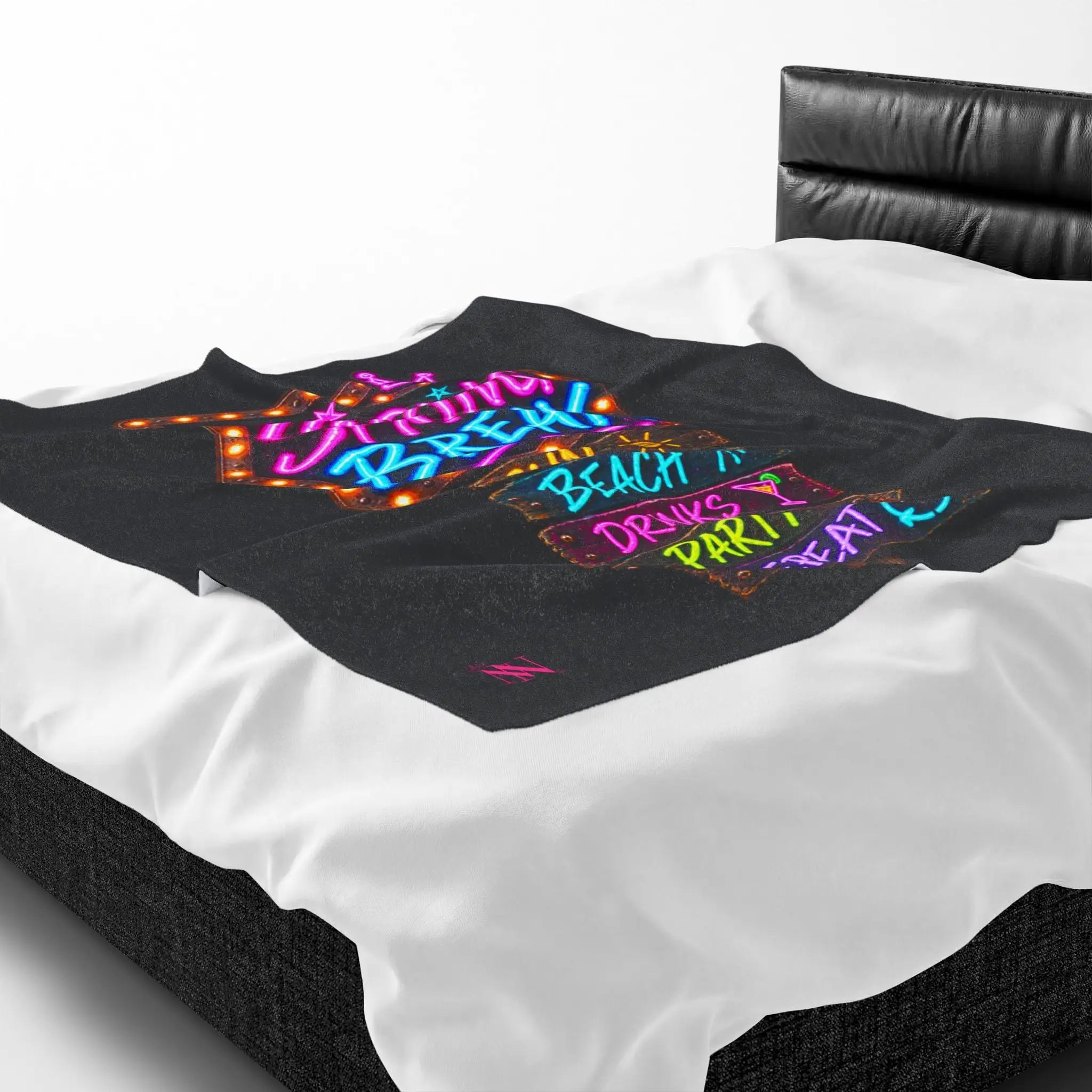 Spring Break Neon Sign Lovers’ Blanket