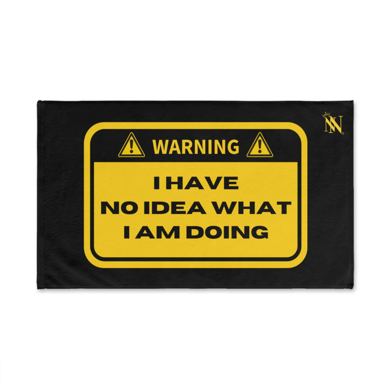 Warning No Idea Black | Mix & Match Original Fun-Flirty Lovers’ Towels