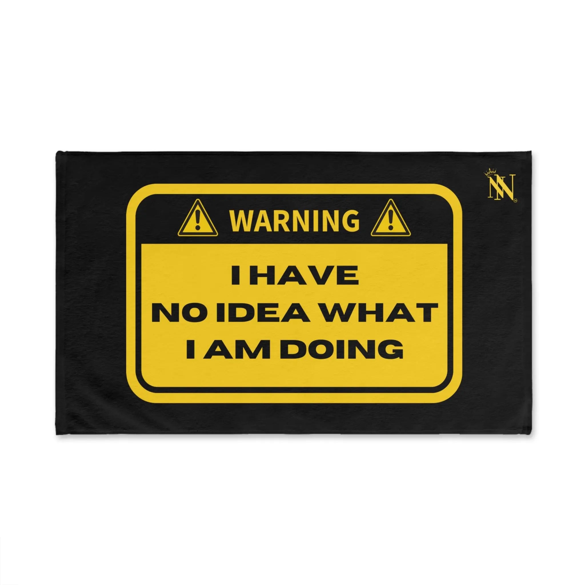 Warning No Idea Black | Mix & Match Original Fun-Flirty Lovers’ Towels