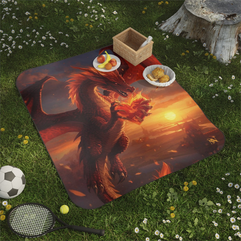 Hearts of Fire Dragon Fantasy | Mix Match Fun-Flirty Lovers’ Water-Resistant Blankets