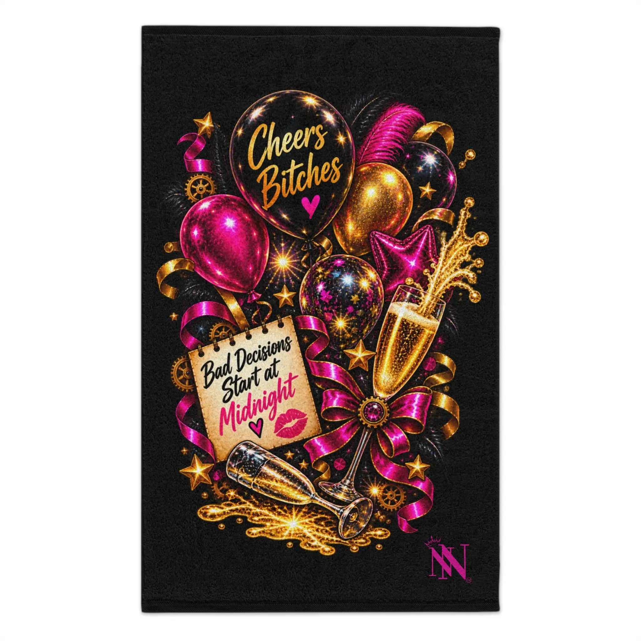 Cheers Bitches New Years | Nectar Napkins Fun-Flirty Lovers’ Towels