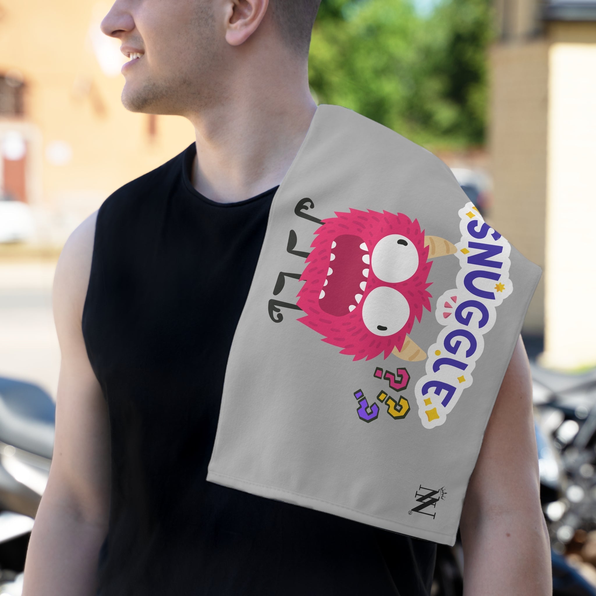 Snuggle Monster??? Light Grey | Mix & Match Soft Fun-Flirty Lovers’ Towels