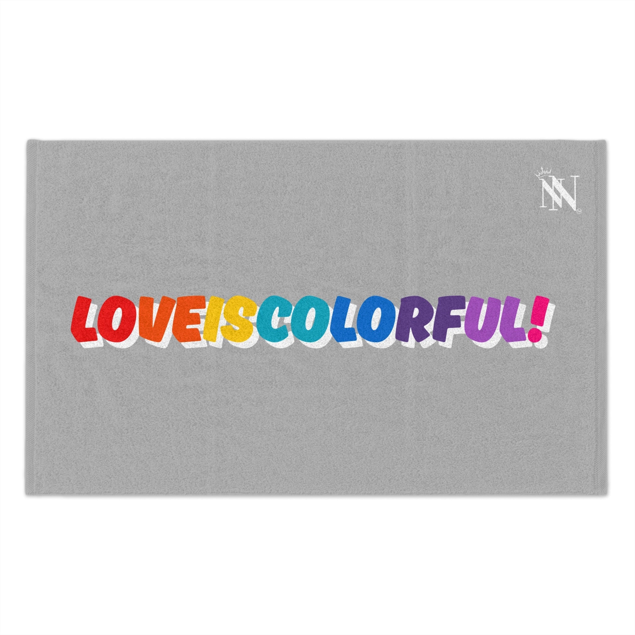 Love is Colorful! Light Grey | Mix & Match Soft Fun-Flirty Lovers’ Towels