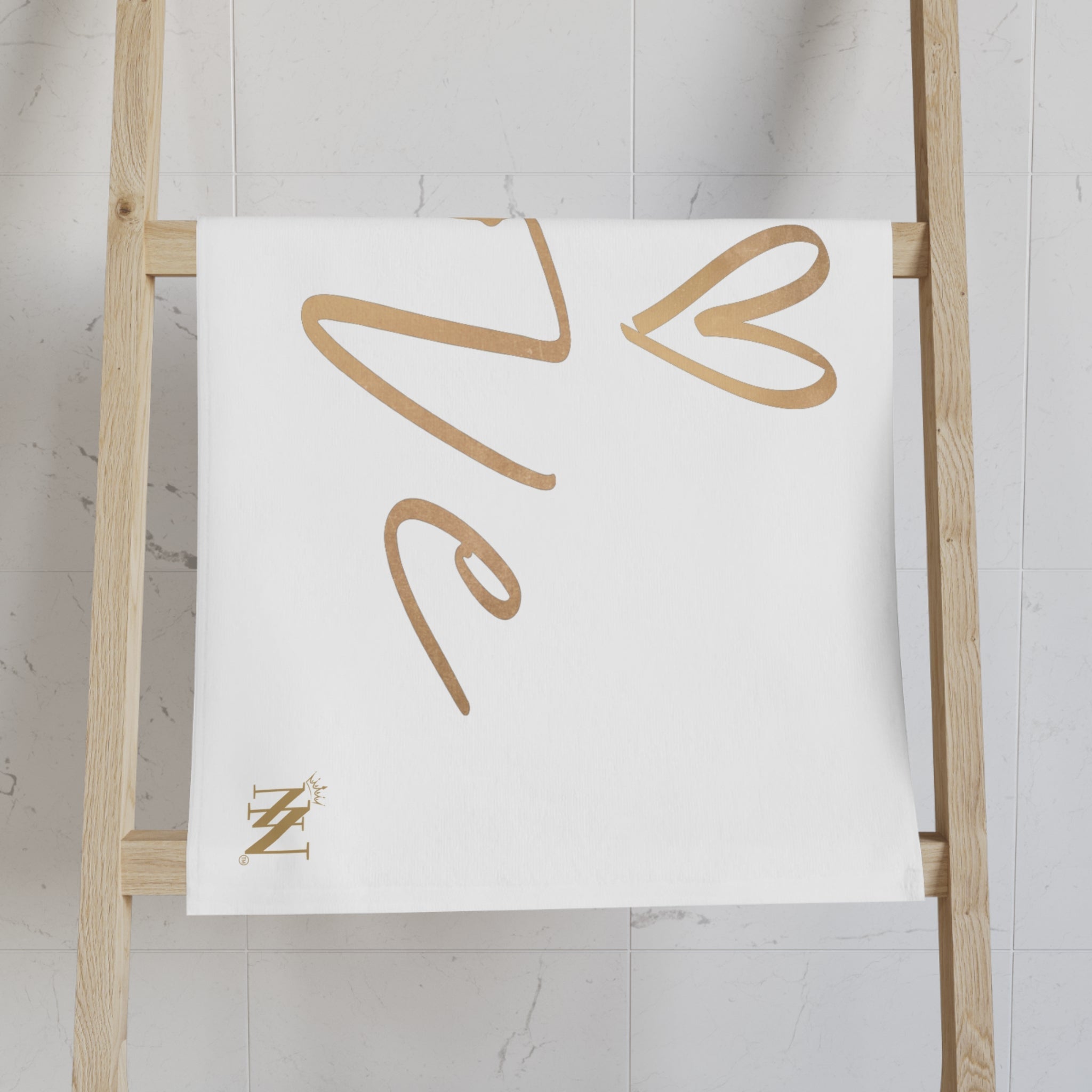 Gold Love Heart Cum Towel
