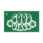 Smiley Happy Face Good Vibes Green | Mix & Match Classic Fun-Flirty Lovers’ Towels