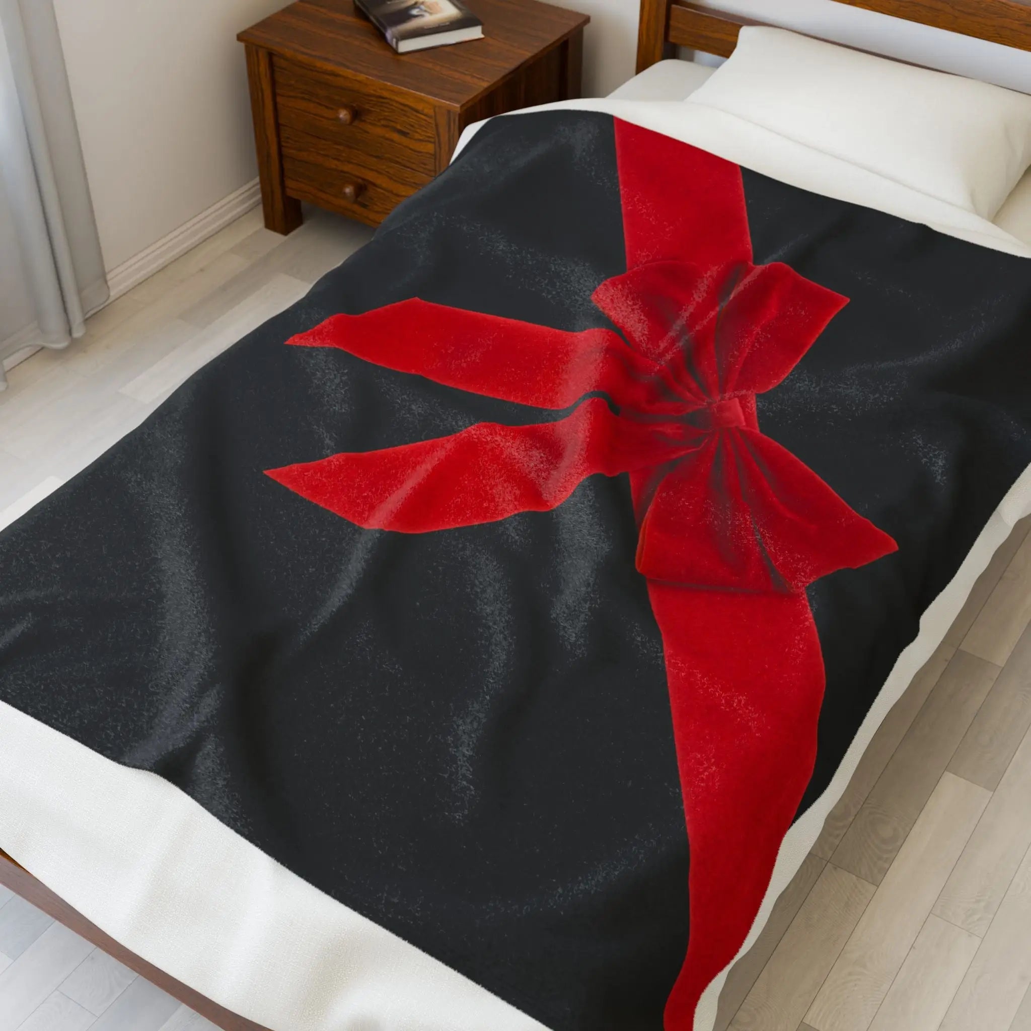 Red Velvet Gift Bow | Mix & Match Velveteen Fun-Flirty Lovers’ Blankets
