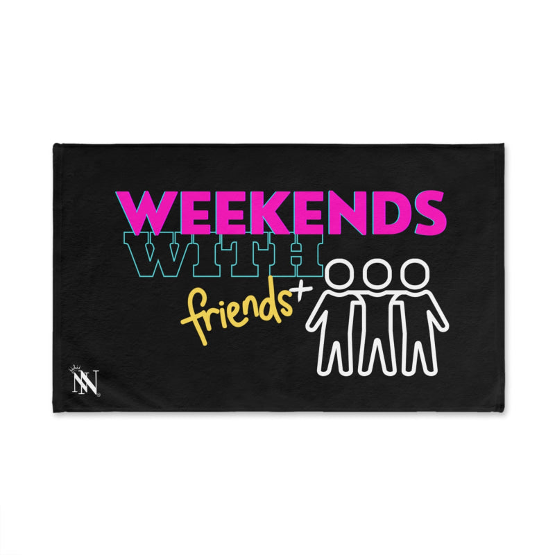 Weekends+ With Friends People Black | Mix & Match Classic Fun-Flirty Lovers’ Towels
