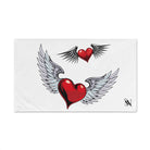 Double Hearts with Wings Cum Towel