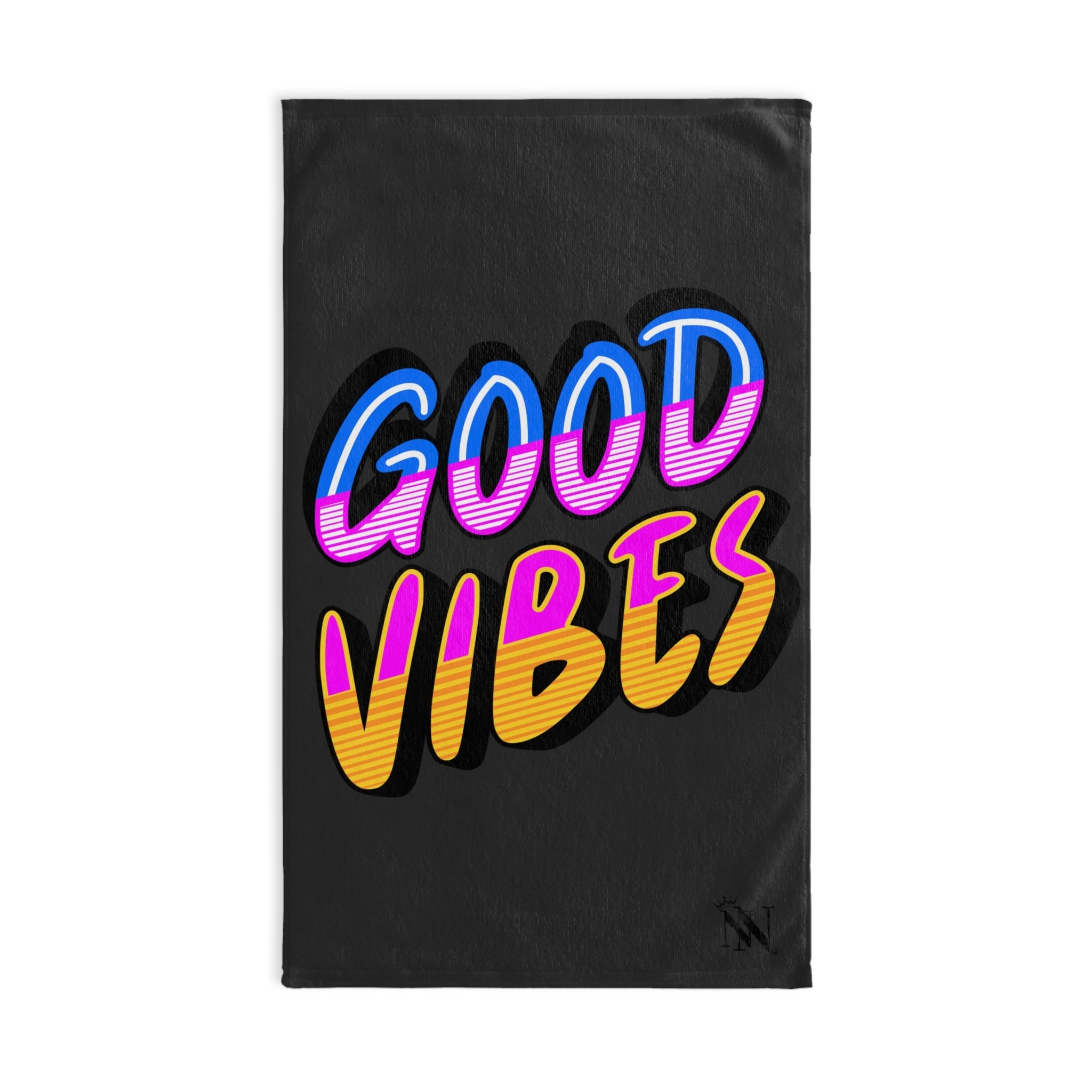 Neon Rainbow Good Vibes Dark Grey | Mix & Match Classic Fun-Flirty Lovers’ Towels