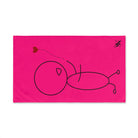 Stick Man Heart Balloon Signature Pink Cum Towel