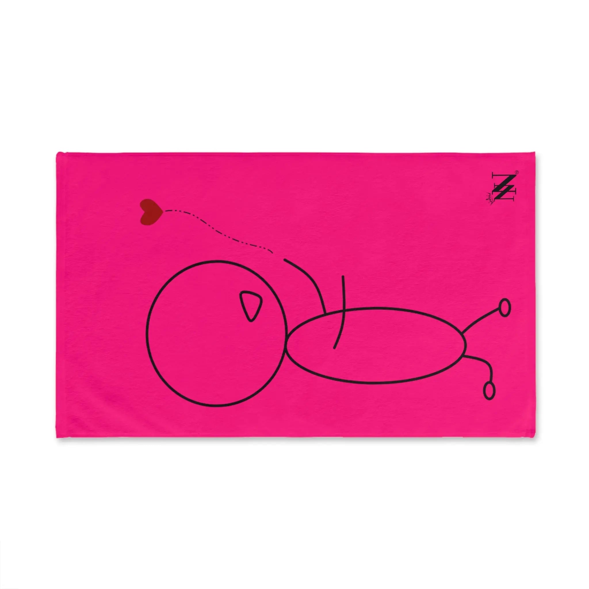 Stick Man Heart Balloon Signature Pink Cum Towel