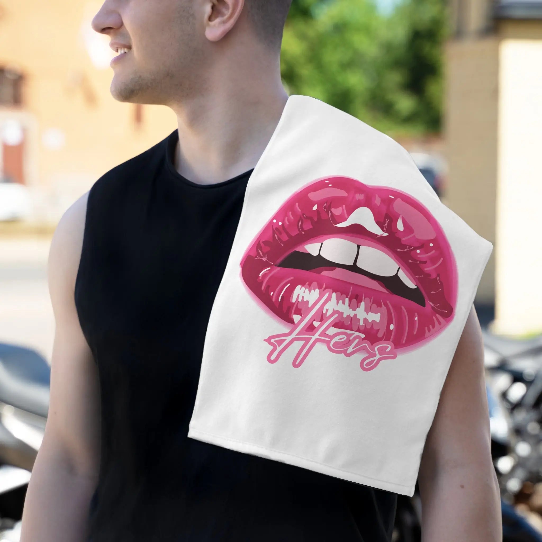 Hers Mouth Open | Mix & Match Soft Fun-Flirty Lovers’ Towels