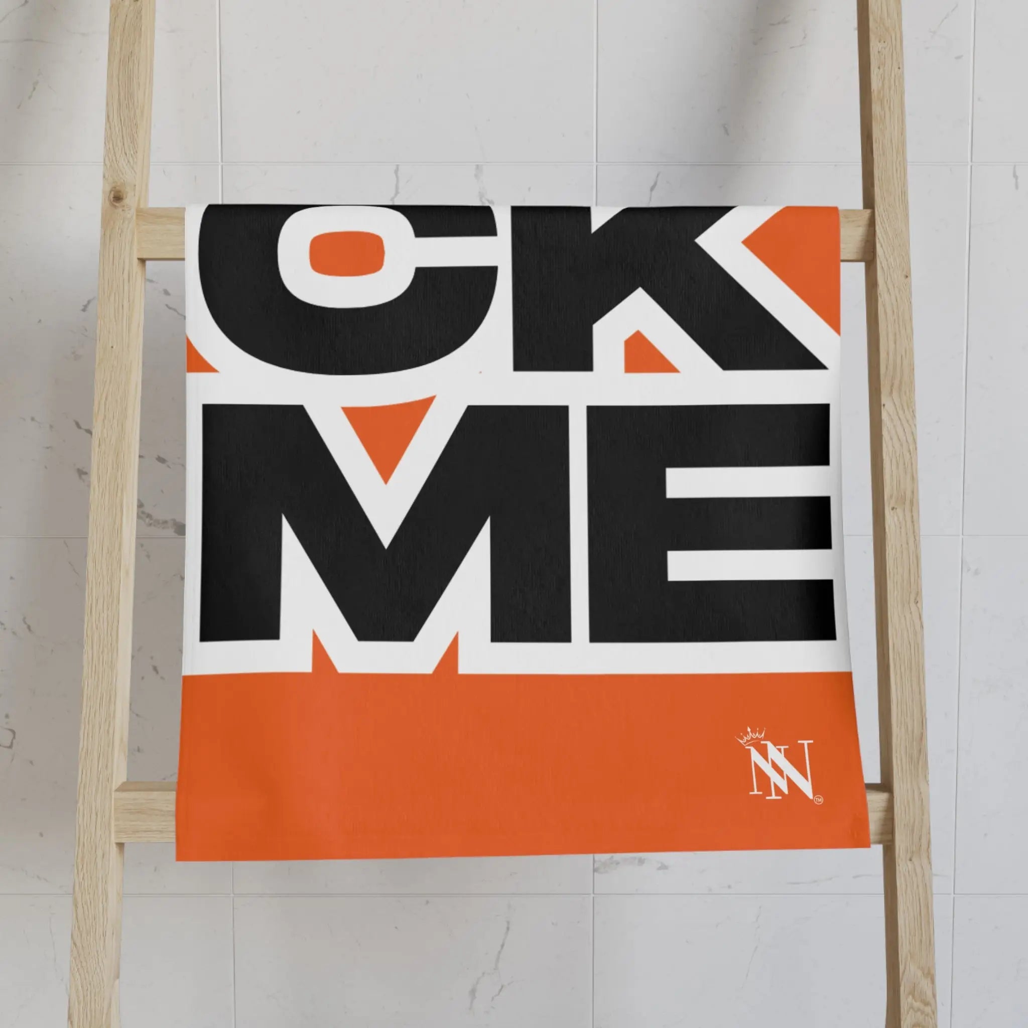 SUCK ME Block Letter Orange Cum Towel