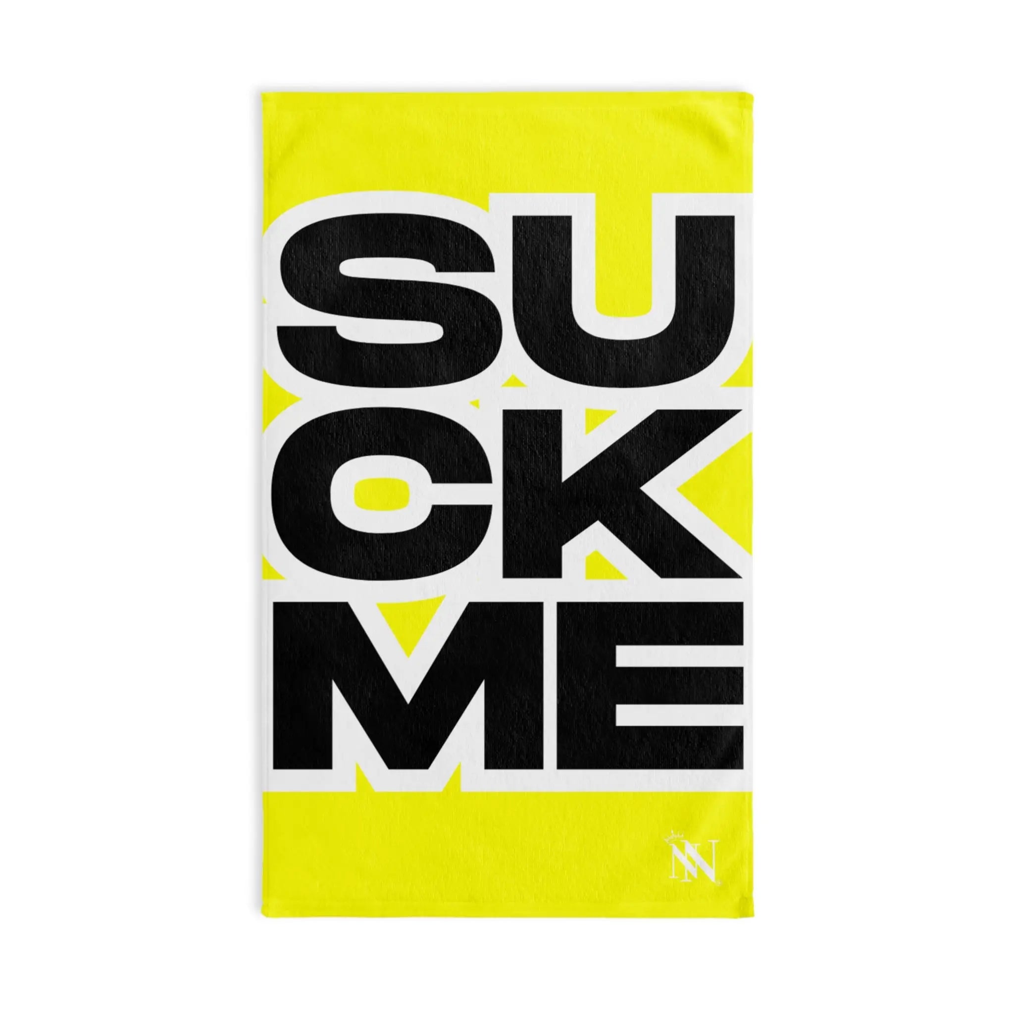 SUCK ME Block Letter Neon Yellow Cum Towel