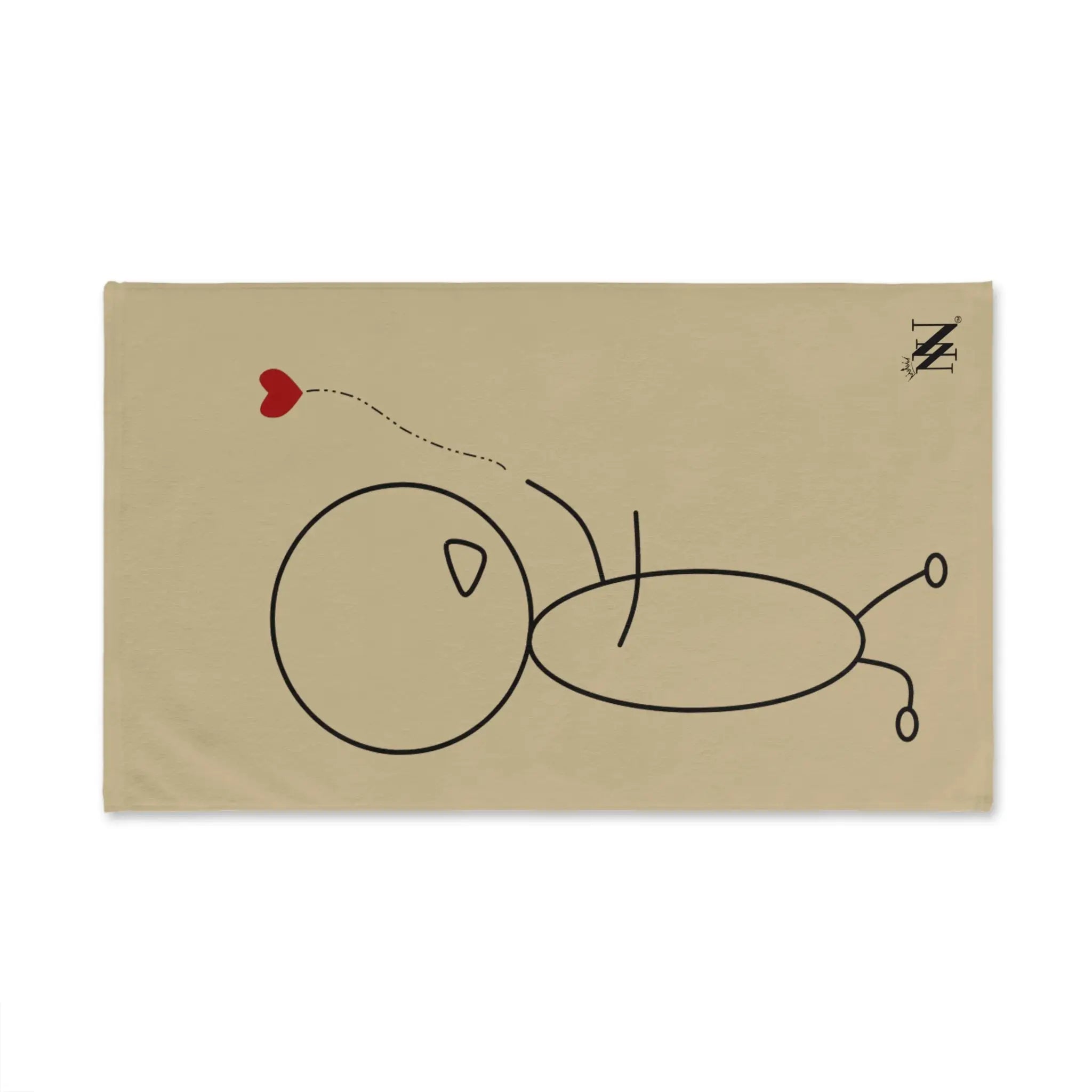 Stick Man Heart Balloon Gold Cum Towel