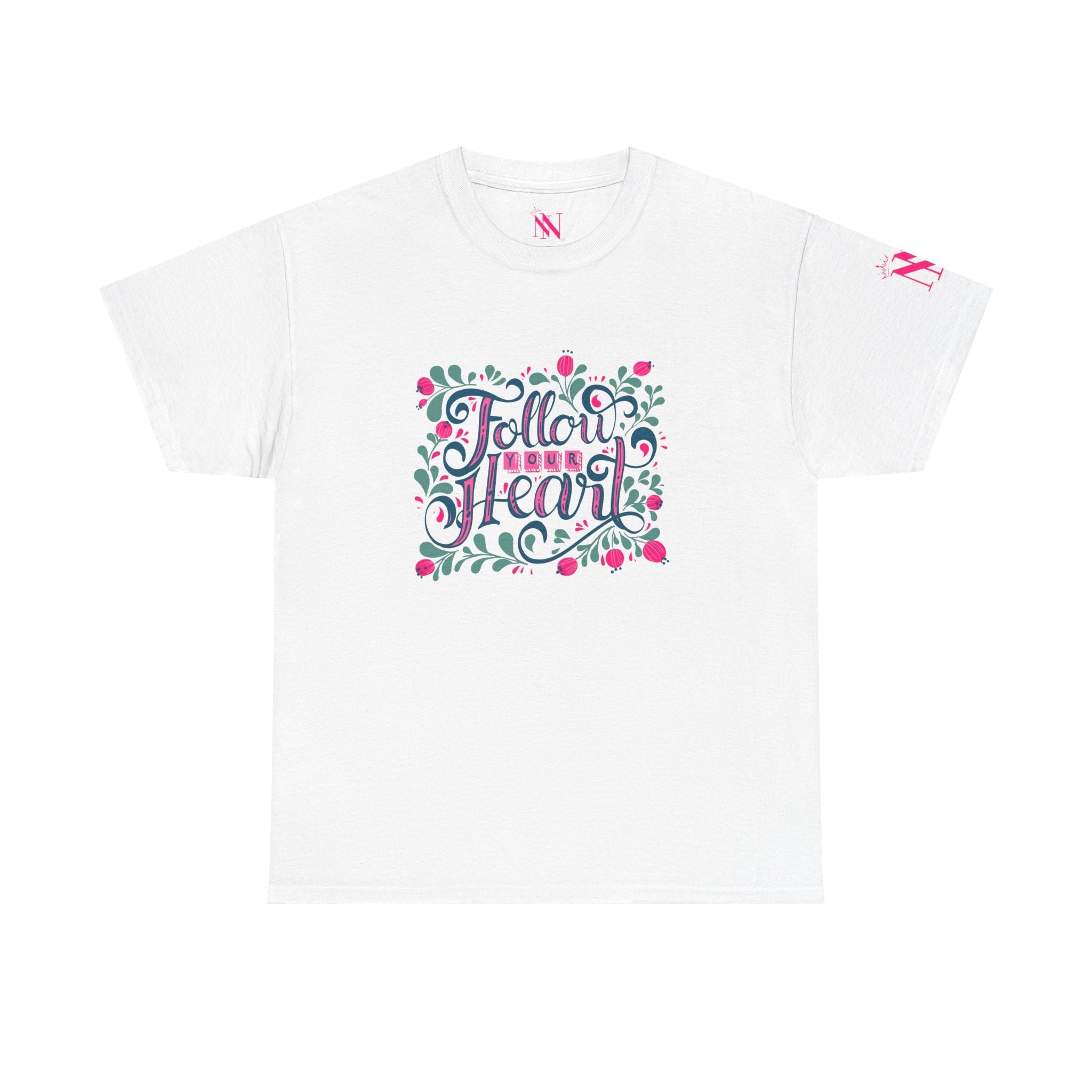Follow Your Heart Floral | Mix & Match Cotton Unisex Fun-Flirty Lovers’ T-Shirts