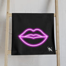 Her Lips His Mustache Neon Shareable | Mix & Match Classic Fun-Flirty Lovers’ Towels