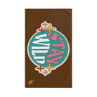 Stay Wild Retro Sticker Brown | Mix & Match Classic Fun-Flirty Lovers’ Towels