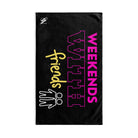 Weekends with Friends Black | Mix & Match Classic Fun-Flirty Lovers’ Towels