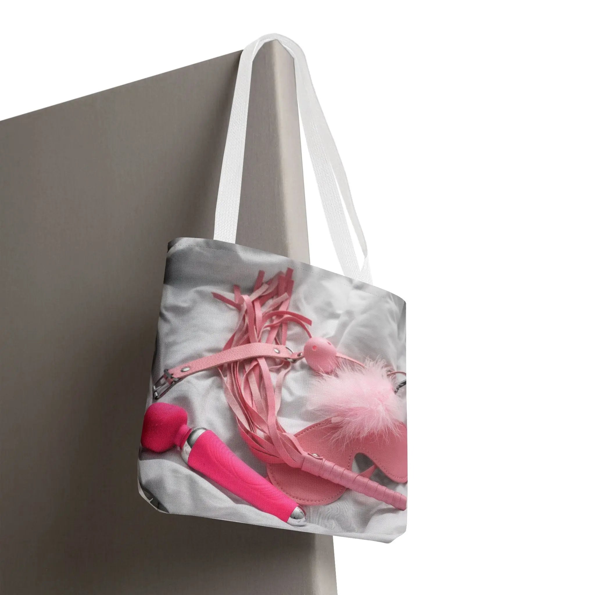 Kinky Pink Sex Toys & Feather Photograph | Mix & Match Fun-Flirty Lovers’ Totes