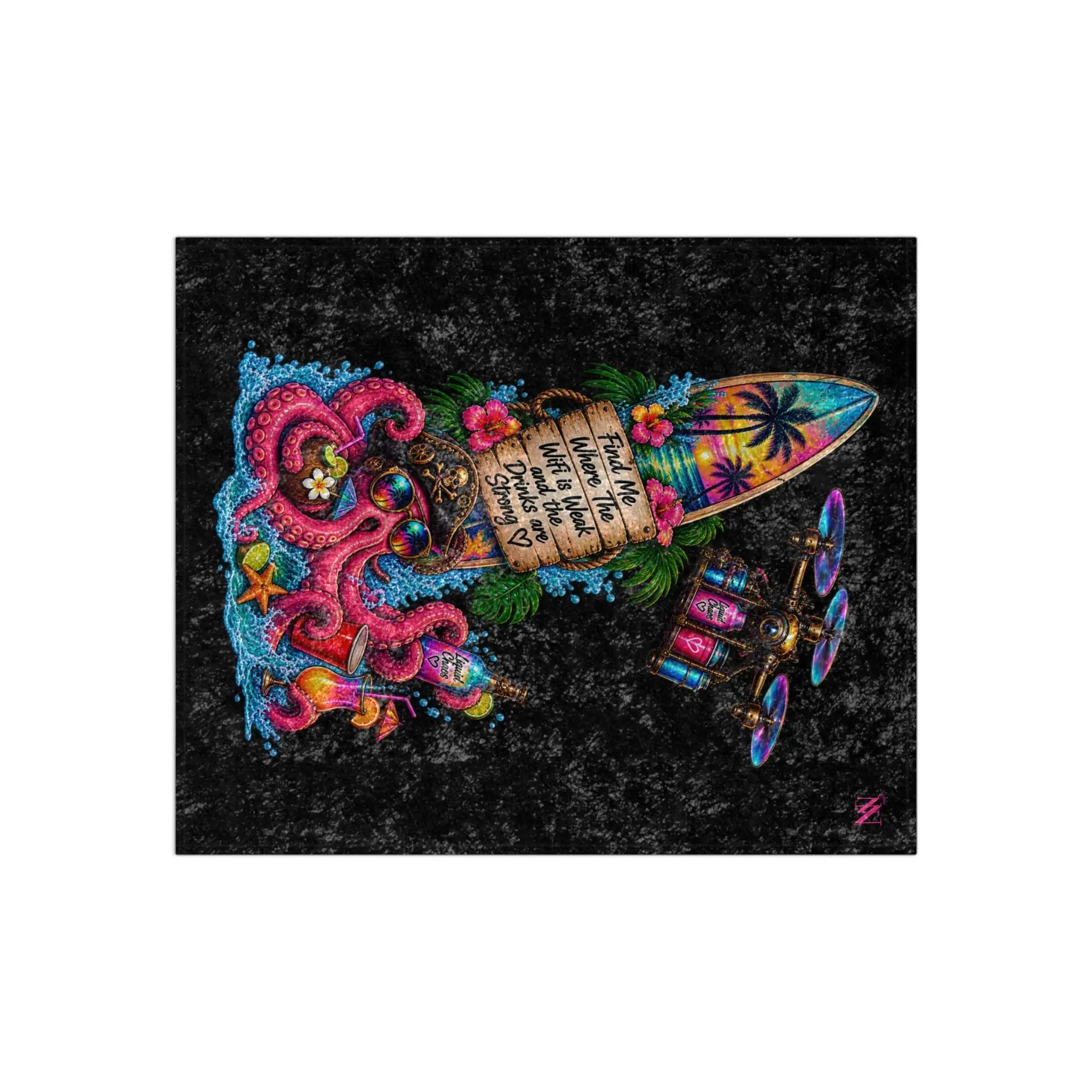 Liquid Chaos Spring Break Crushed Velvet Blanket