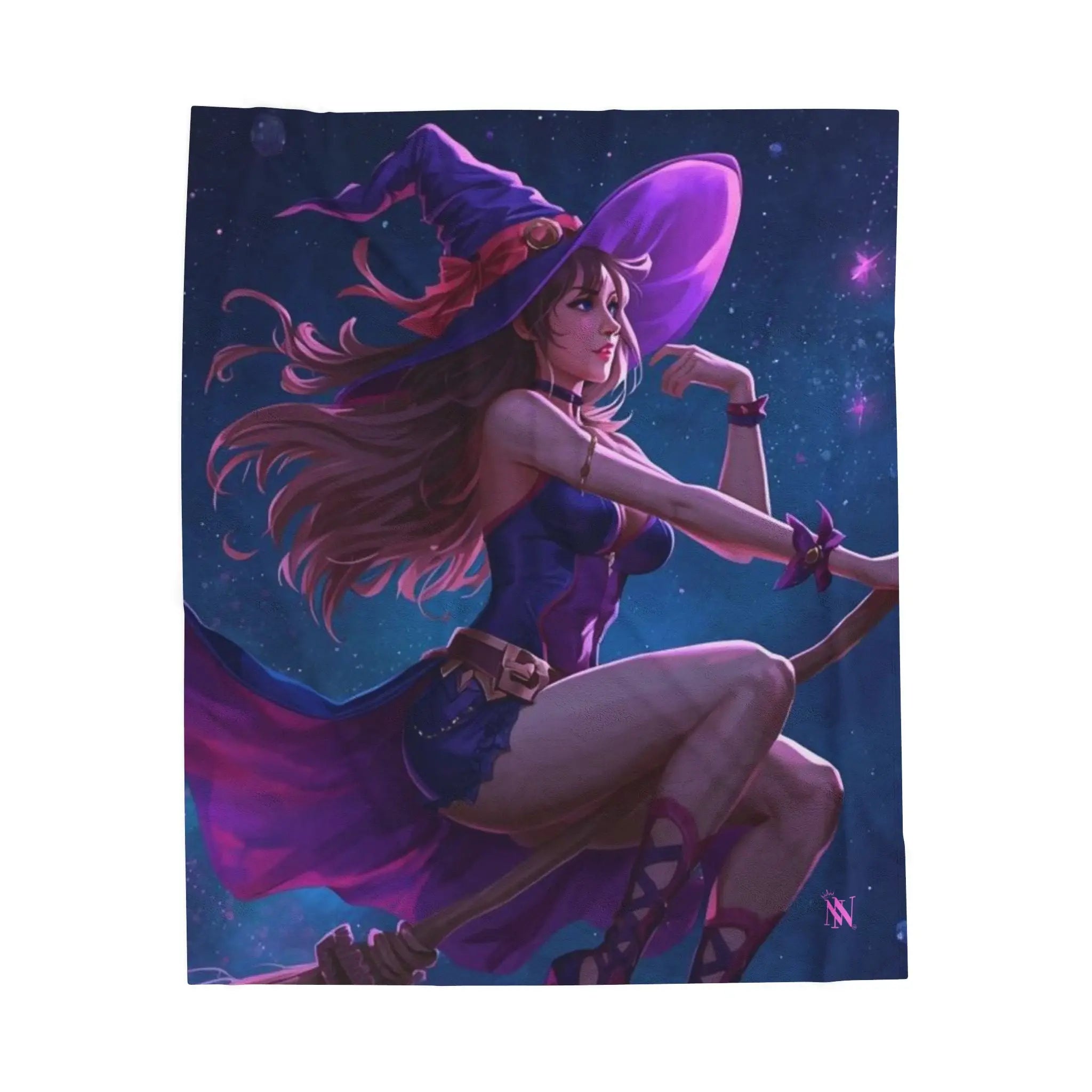 Flying Witch Broomstick Fantasy Women Couple Gifts Sexy Lovers’ Silky Soft Blanket