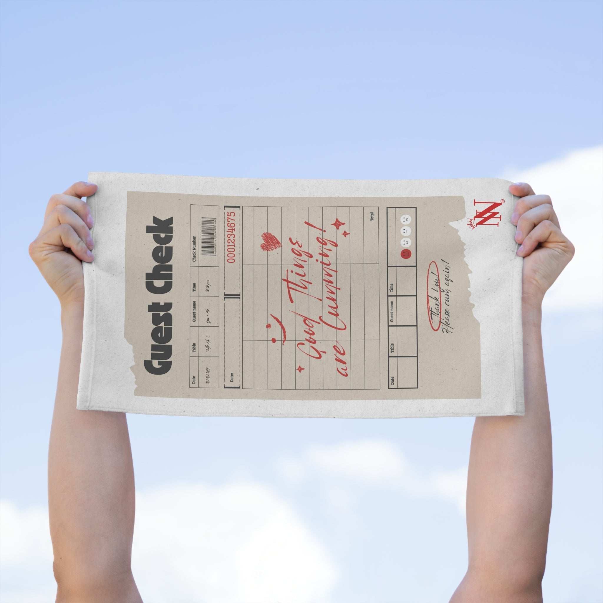 Good Things Are Cumming! Vintage Guest Check | Mix & Match Soft Fun-Flirty Lovers’ Towels