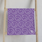 Wink Emoji Pattern Light Purple Cum Towel