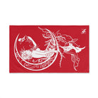 Mermaid On Moon Red | Mix & Match Classic Fun-Flirty Lovers’ Towels
