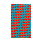 Red Flaming Heart Teal Print | Mix & Match Classic Fun-Flirty Lovers’ Towels