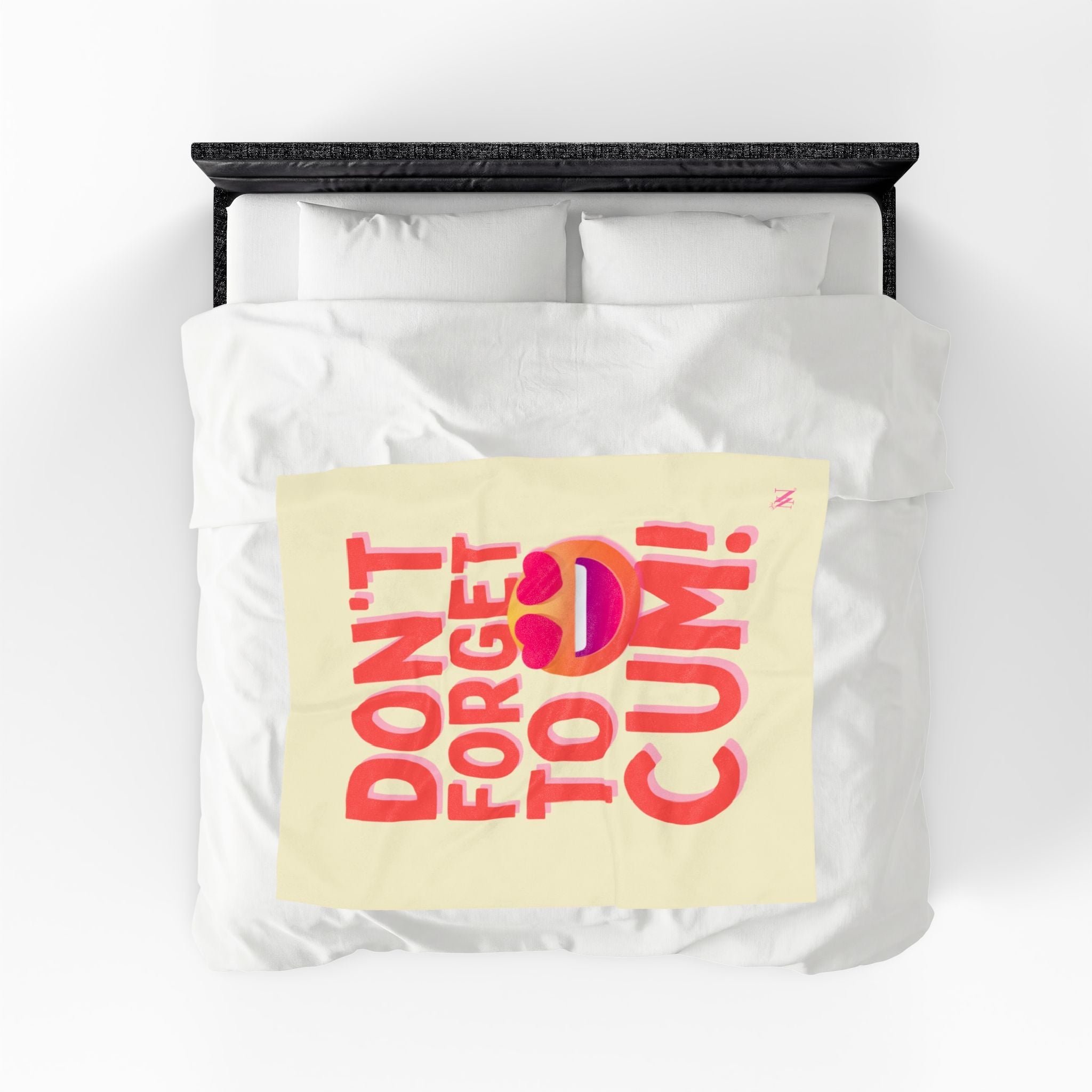 Don’t Forget to Cum! Heart Eyes Emoji Romantic Lovers Gifts Blanket