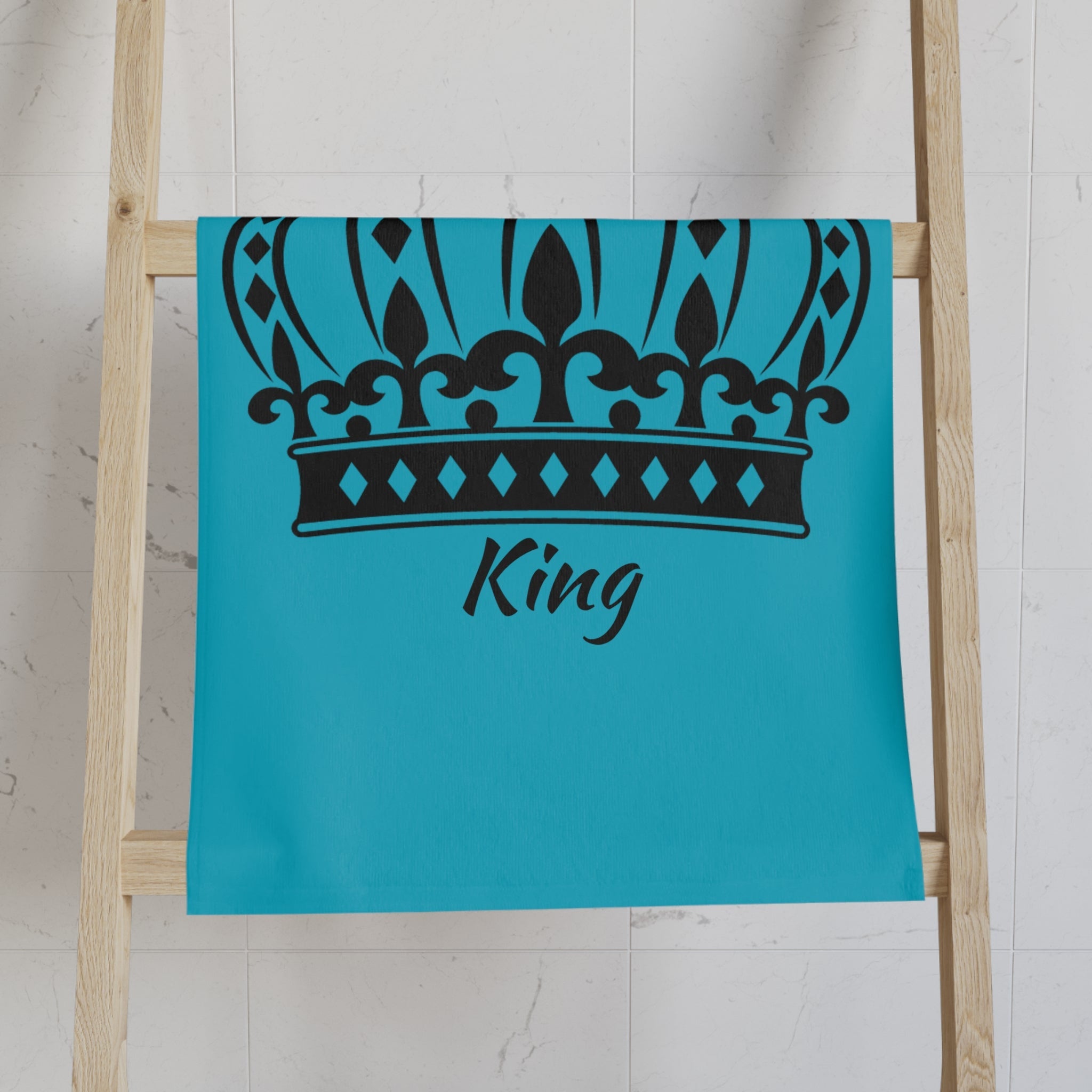 Large Crown King Teal | Mix & Match Classic Fun-Flirty Lovers’ Towels