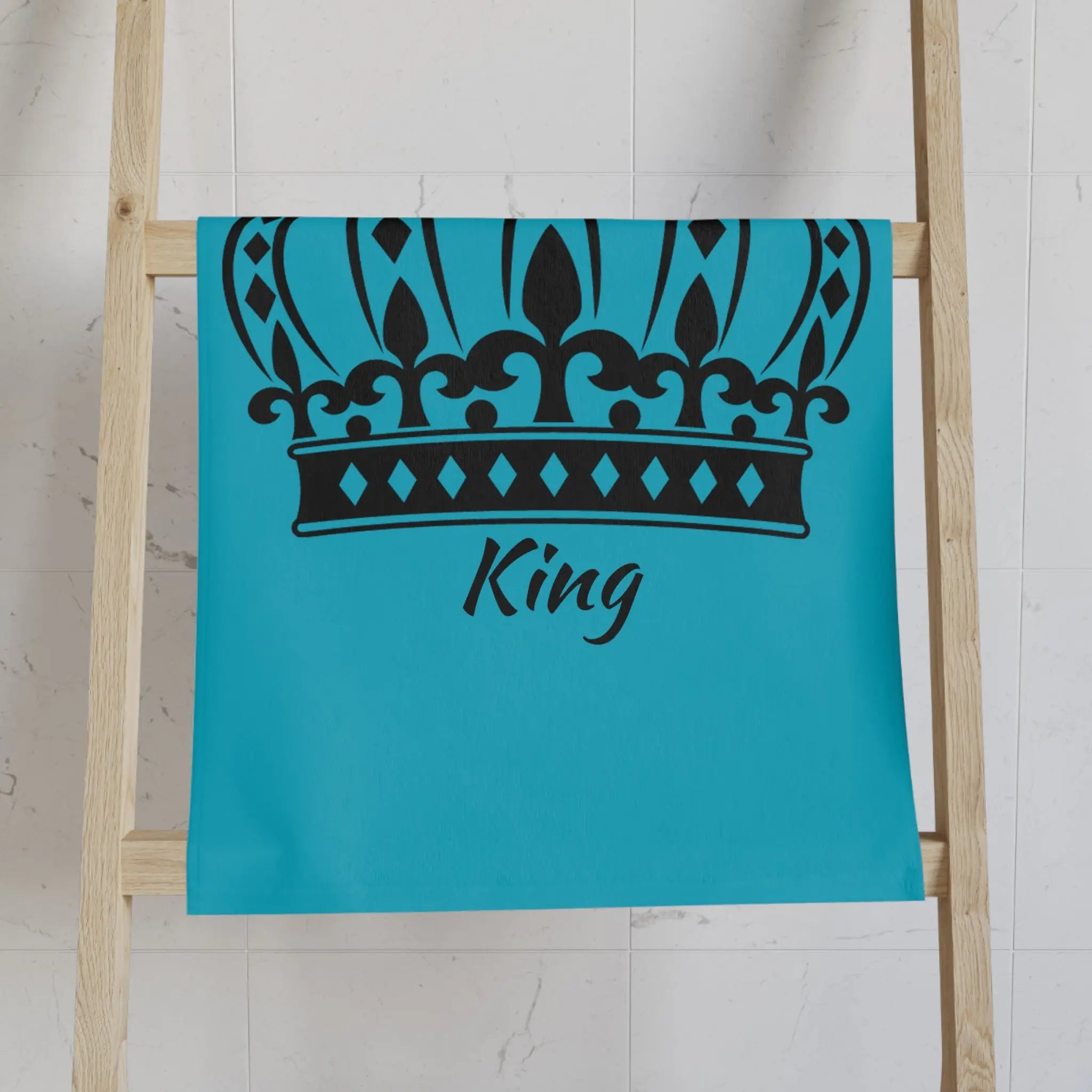 Large Crown King Teal | Mix & Match Classic Fun-Flirty Lovers’ Towels