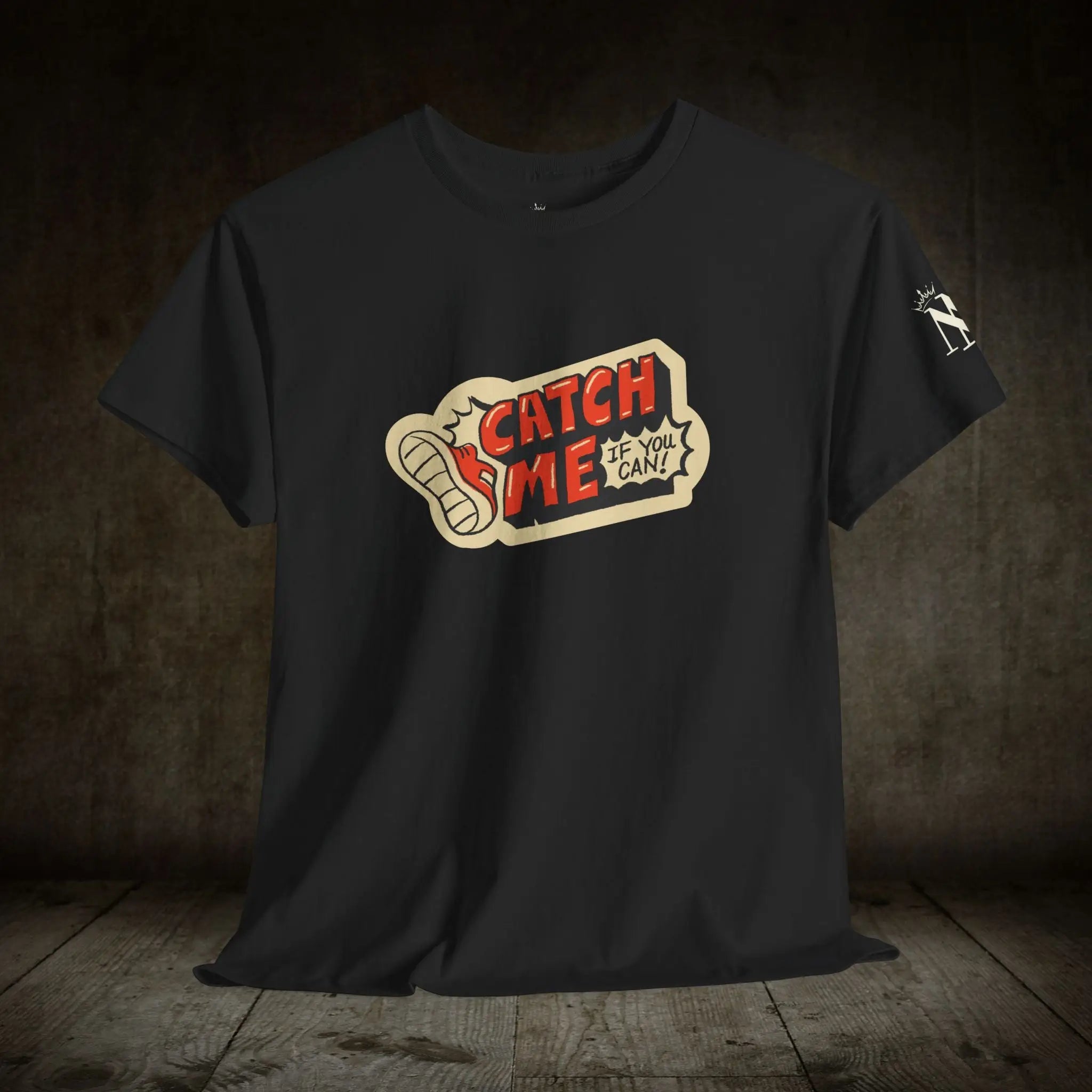 Catch Me If You Can Sticker Print | Mix & Match Cotton Unisex Fun-Flirty Lovers’ T-Shirts