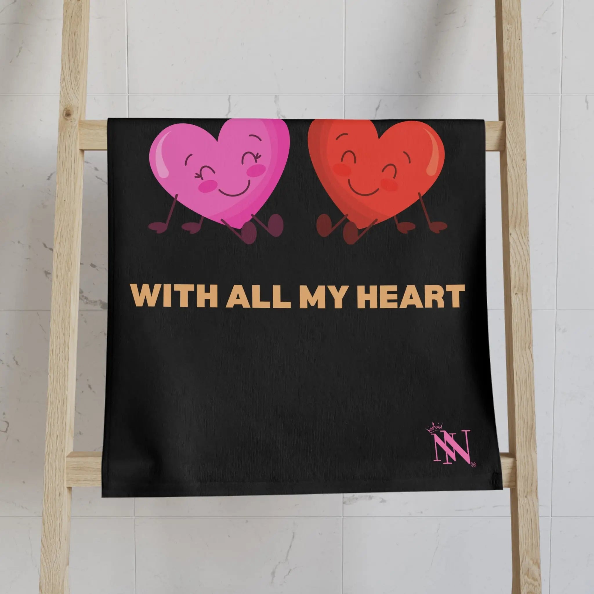 With All My Heart | Mix & Match Original Fun-Flirty Lovers’ Towels