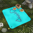 Blue Fish Bone | Mix Match Fun-Flirty Lovers’ Water-Resistant Blankets