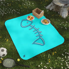 Blue Fish Bone | Mix Match Fun-Flirty Lovers’ Water-Resistant Blankets