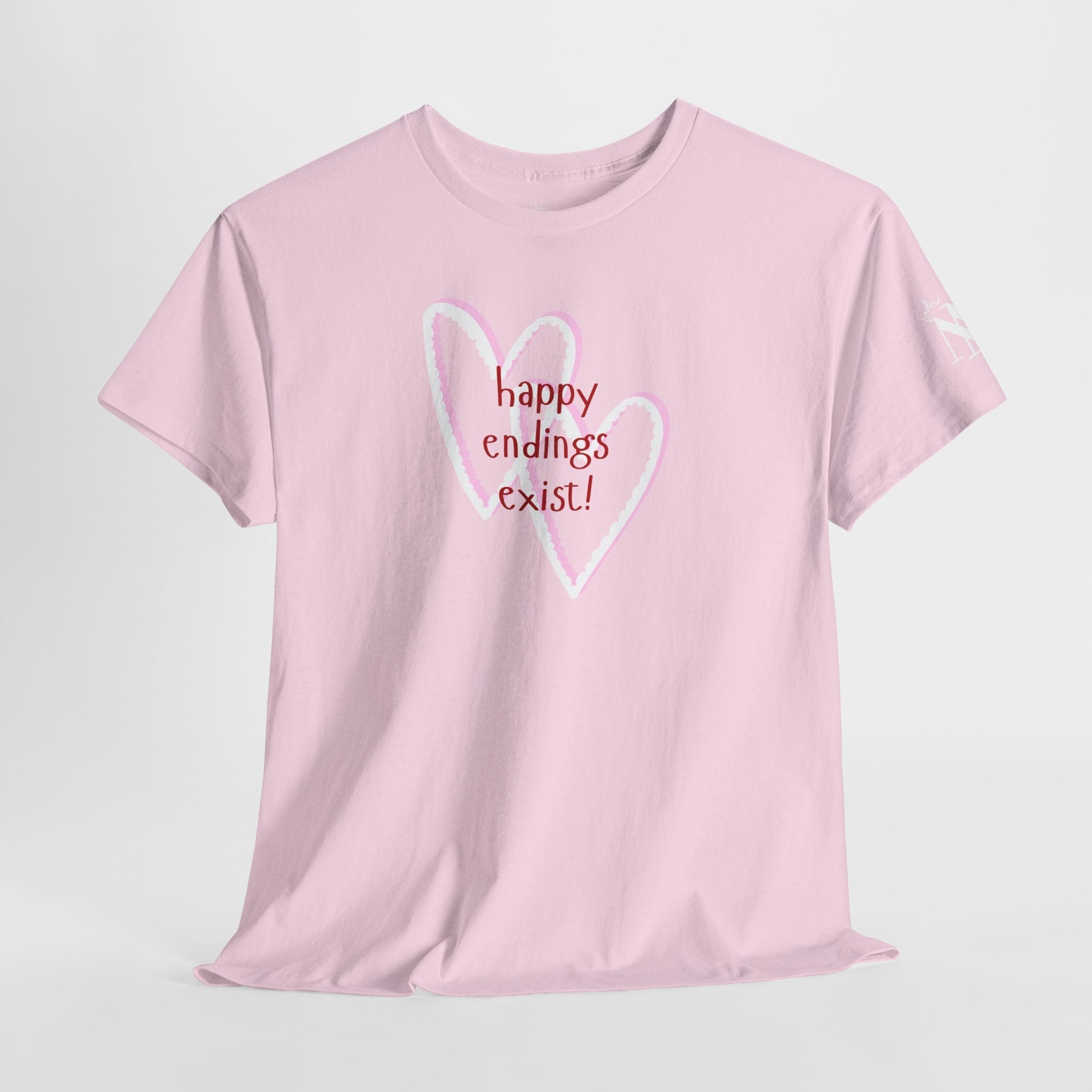 Happy Endings Exist! Two Hearts | Mix & Match Cotton Unisex Fun-Flirty Lovers’ T-Shirts