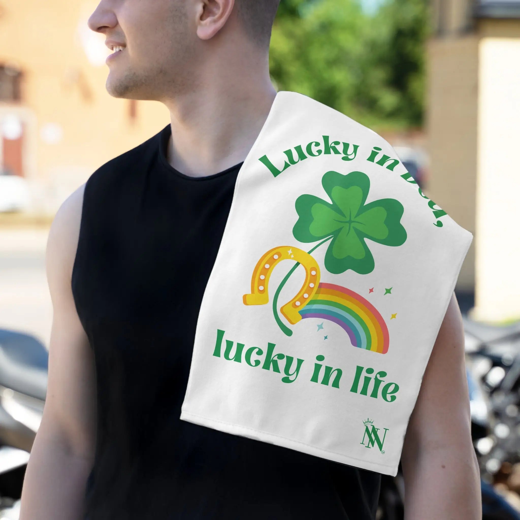 Lucky in Bed Lucky in Life St. Patrick’s Day | Mix & Match Soft Fun-Flirty Lovers’ Towels