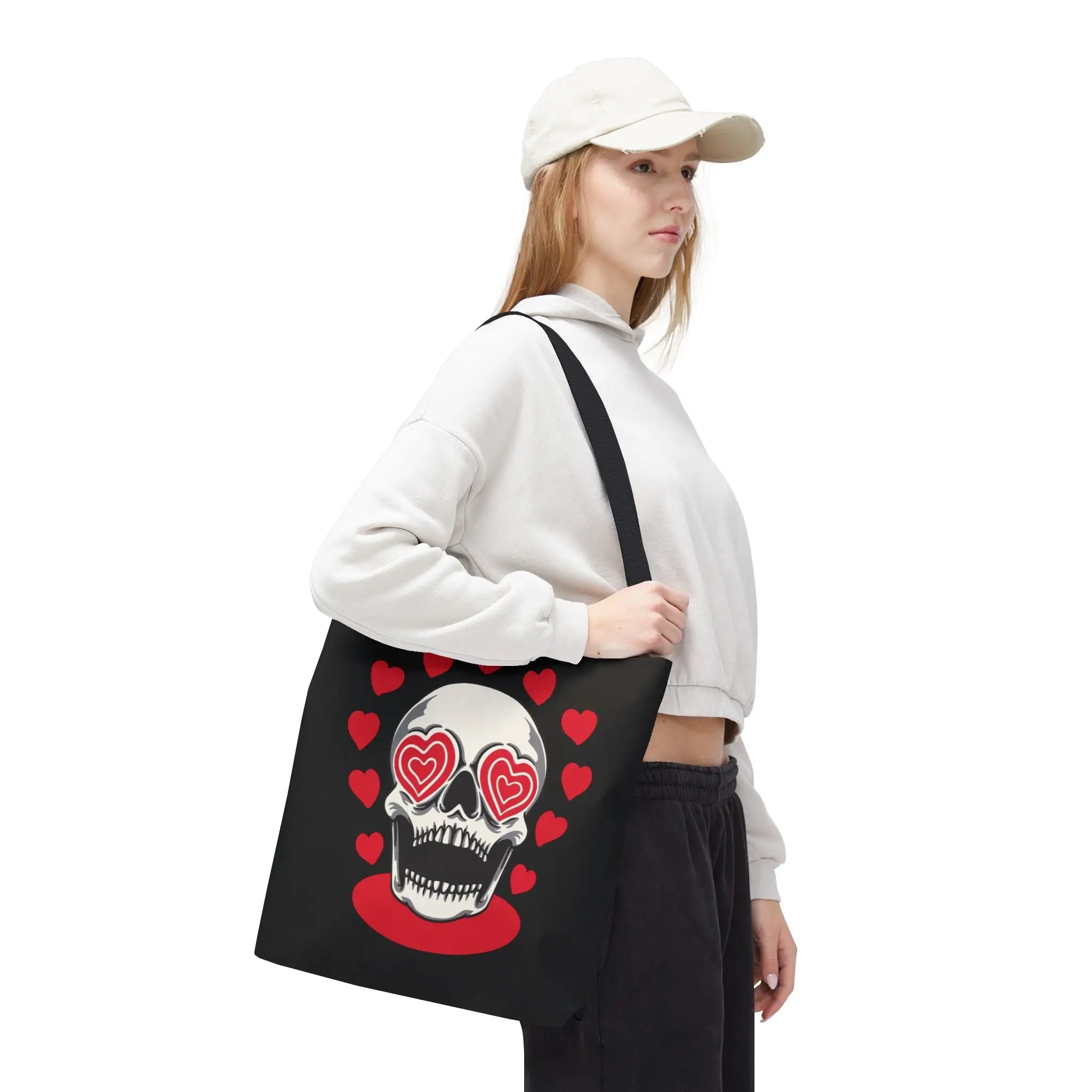 Seeing Hearts Skull Tote Bag