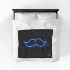 His Mustache Neon | Mix & Match Soft Fun-Flirty Lovers’ Blankets