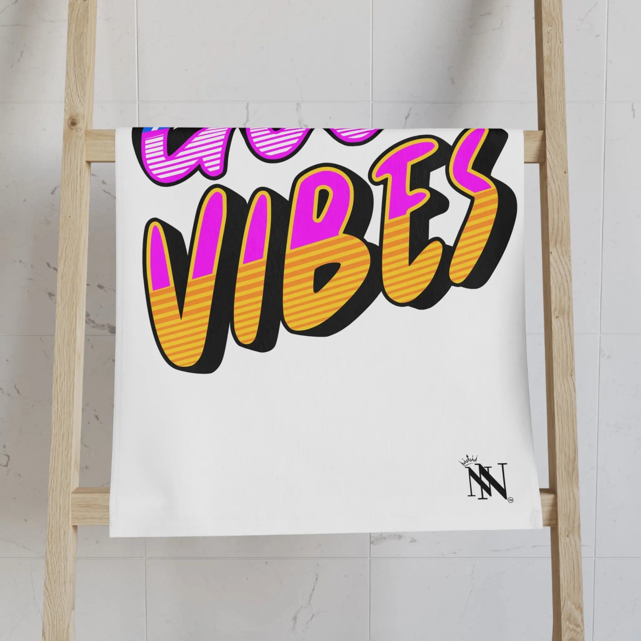 Neon Rainbow Good Vibes Cum Towel