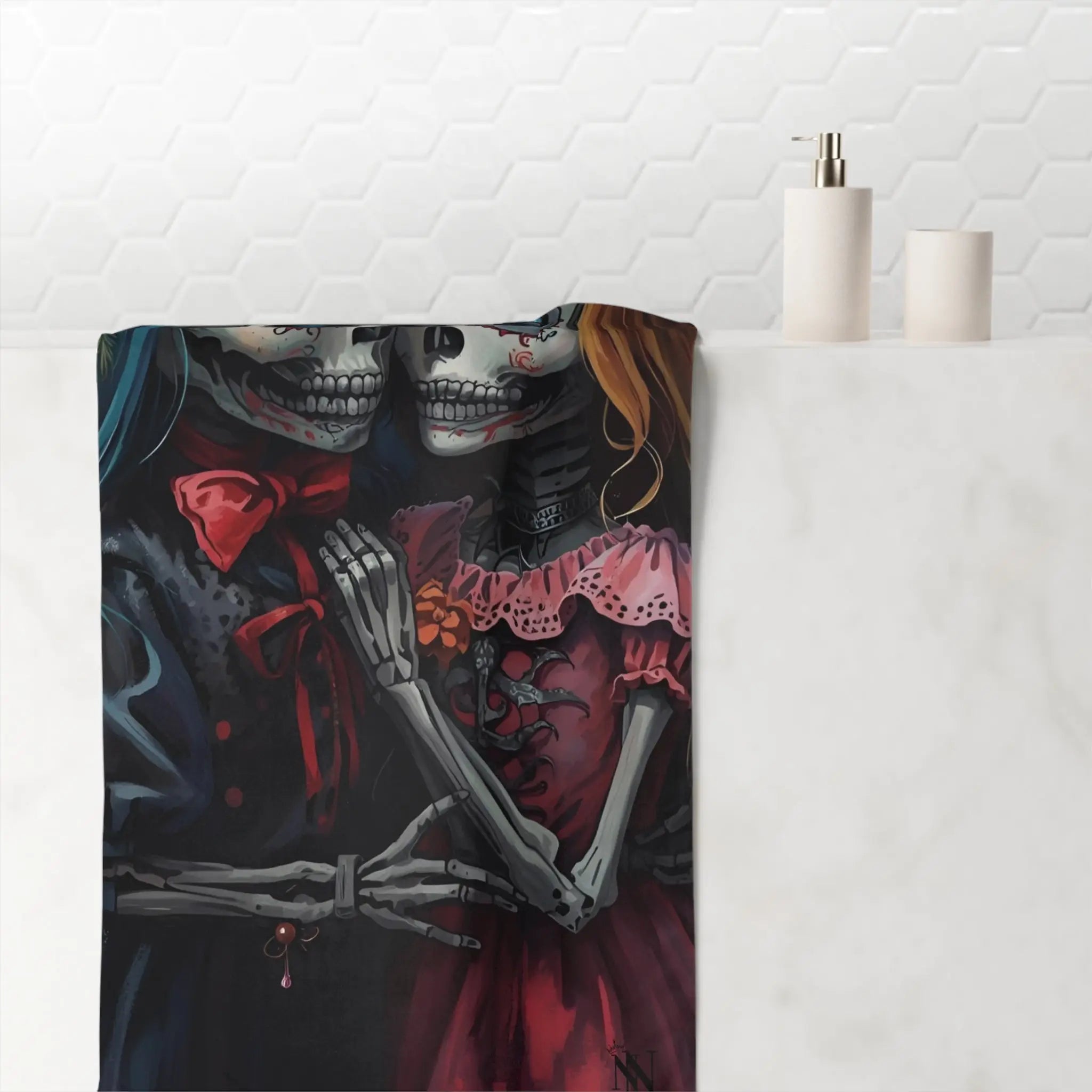 Traditional El Día de los Muertos Dolls | Mix & Match XL Fun-Flirty Lovers’ Towels