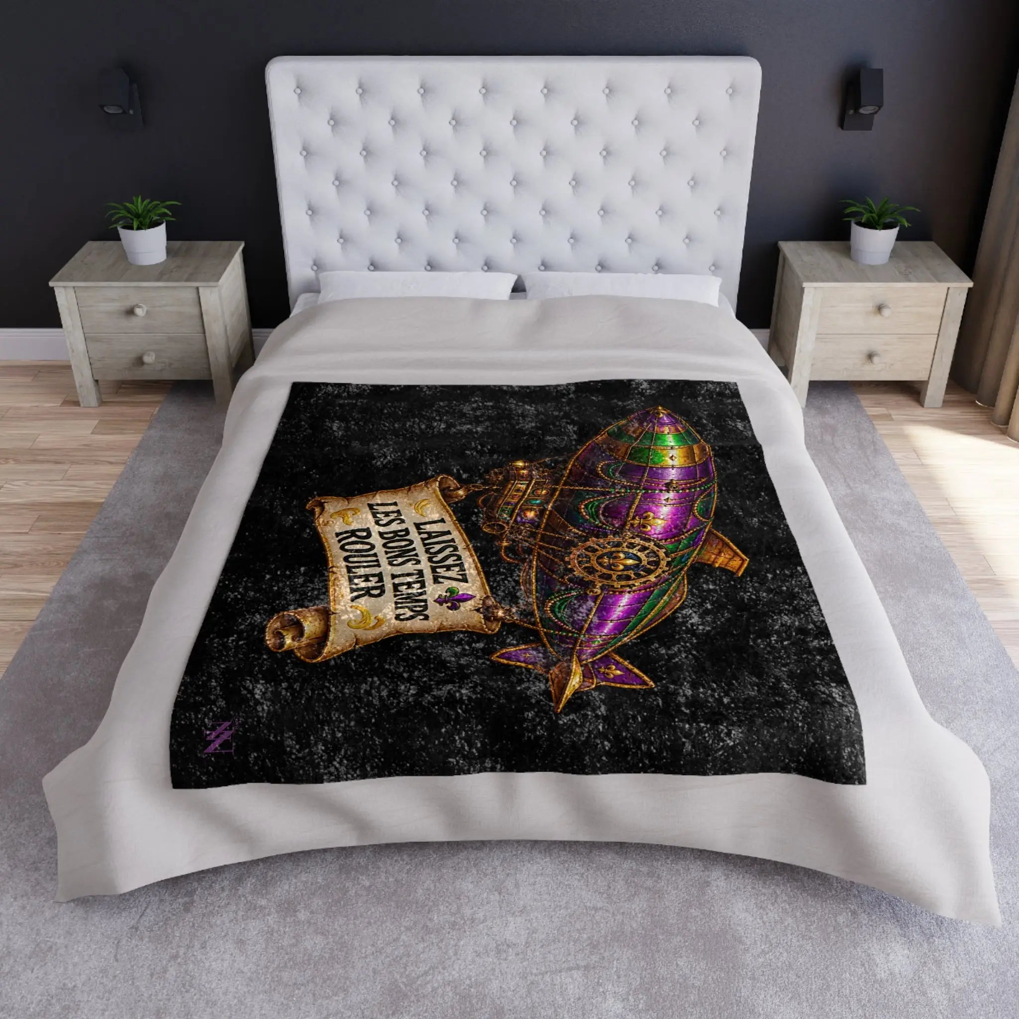 Laissez Les Bons Temps Rouler Blimp Crushed Velvet Blanket