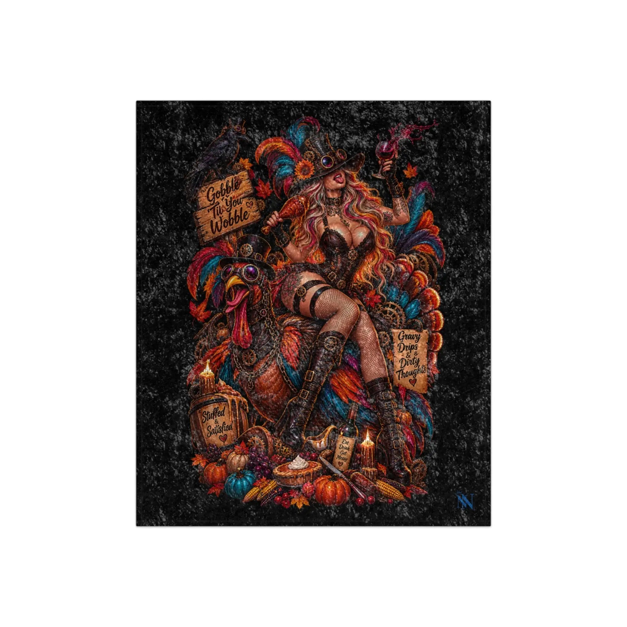 Thanksgiving Fall Wicked Fantasy | Nectar Napkins Fun-Flirty Lovers’ Crushed Velvet Blankets