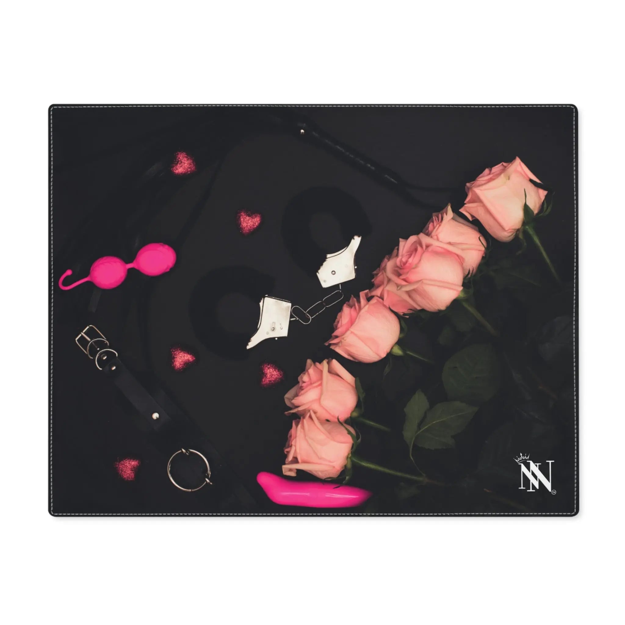 Furry Hand Cuffs & Roses Photograph | Mix & Match XL Fun-Flirty Lovers’ Towelst