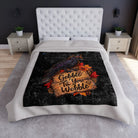 Gobble Til’ You Wobble Crow | Nectar Napkins Fun-Flirty Lovers’ Crushed Velvet Blankets