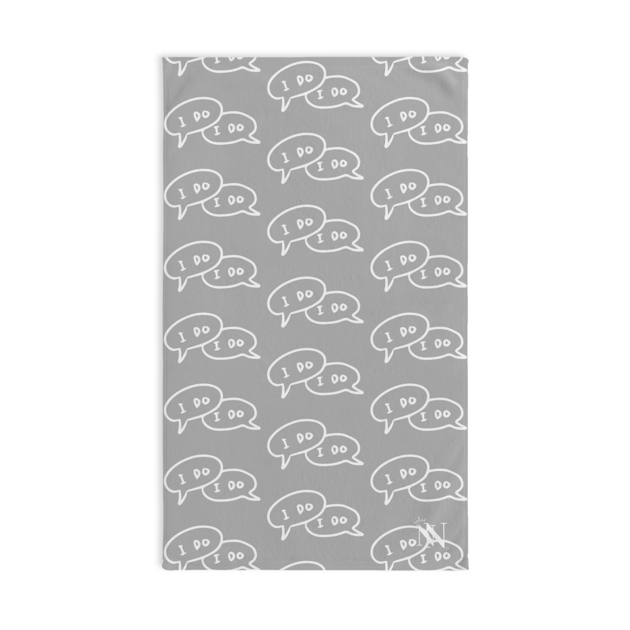 I Do I Do! Pattern Light Grey | Mix & Match Original Fun-Flirty Lovers’ Towels