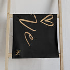 Gold Love Heart Black Cum Towel