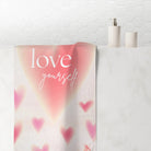 Love Yourself Heart Pattern Extra Large Sex Towel